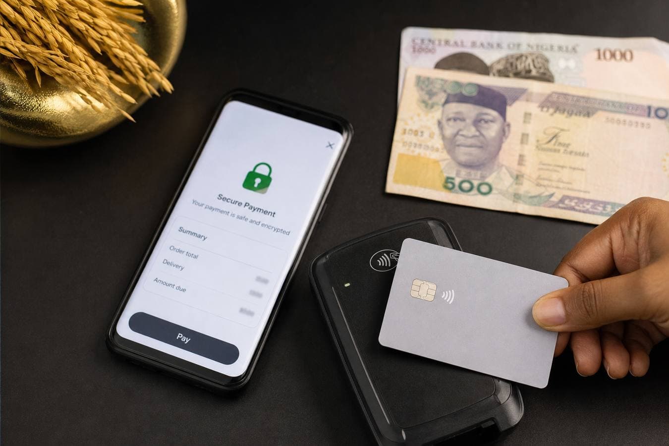 Secure card and phone checkout with a padlock